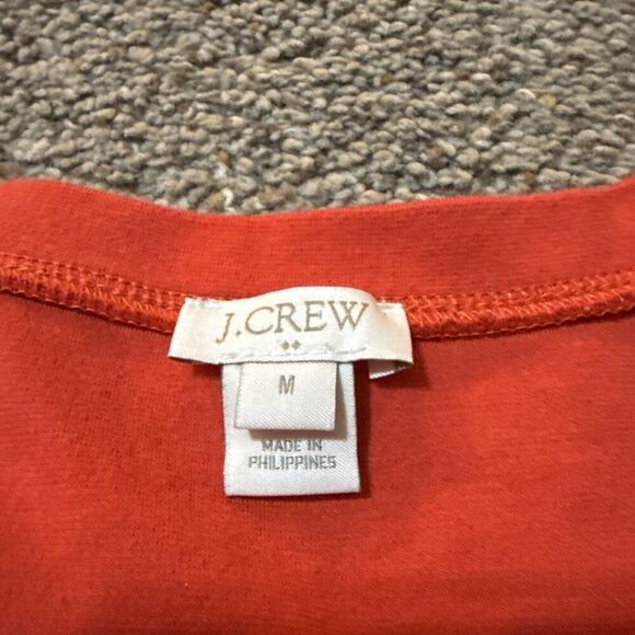 J. Crew Factory Red Festive Sleeveless Ruffle Blouse Top M Casual Career Office - Picture 4 of 8